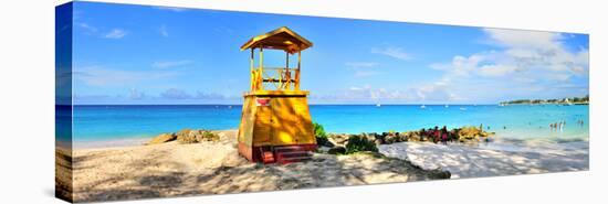 Lifeguard Station on the Beach between Miami Beach and Enterprise Beach in Oistins-null-Stretched Canvas
