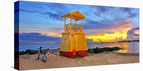 Lifeguard Station on the Beach between Miami Beach and Enterprise Beach in Oistins-null-Stretched Canvas