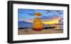 Lifeguard Station on the Beach between Miami Beach and Enterprise Beach in Oistins-null-Framed Art Print