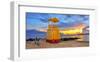 Lifeguard Station on the Beach between Miami Beach and Enterprise Beach in Oistins-null-Framed Art Print