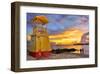 Lifeguard Station on the Beach between Miami Beach and Enterprise Beach in Oistins-null-Framed Art Print