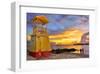 Lifeguard Station on the Beach between Miami Beach and Enterprise Beach in Oistins-null-Framed Art Print