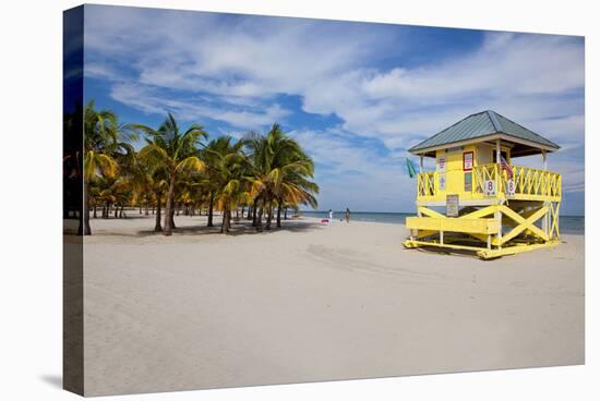 Lifeguard station on the Beach, Crandon Park, Key Biscayne, Florida, USA-null-Stretched Canvas