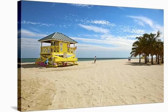 Lifeguard station on the Beach, Crandon Park, Key Biscayne, Florida, USA-null-Stretched Canvas