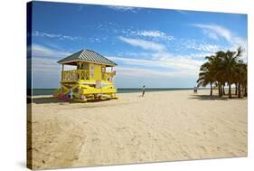 Lifeguard station on the Beach, Crandon Park, Key Biscayne, Florida, USA-null-Stretched Canvas