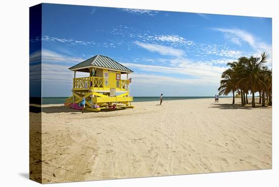 Lifeguard station on the Beach, Crandon Park, Key Biscayne, Florida, USA-null-Stretched Canvas