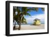 Lifeguard station on the Beach, Crandon Park, Key Biscayne, Florida, USA-null-Framed Art Print