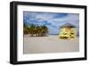 Lifeguard station on the Beach, Crandon Park, Key Biscayne, Florida, USA-null-Framed Art Print