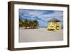 Lifeguard station on the Beach, Crandon Park, Key Biscayne, Florida, USA-null-Framed Art Print