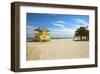 Lifeguard station on the Beach, Crandon Park, Key Biscayne, Florida, USA-null-Framed Art Print