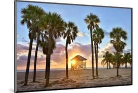 Lifeguard Station on the Beach, Crandon Park, Key Biscayne, Florida, USA-null-Mounted Art Print