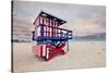 Lifeguard station on the Beach, Miami Beach, Florida, USA-null-Stretched Canvas