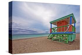 Lifeguard station on the Beach, Miami Beach, Florida, USA-null-Stretched Canvas