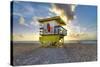 Lifeguard station on the Beach, Miami Beach, Florida, USA-null-Stretched Canvas