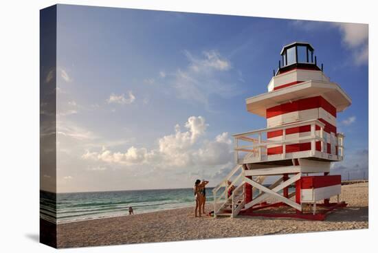 Lifeguard station on the Beach, Miami Beach, Florida, USA-null-Stretched Canvas