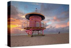 Lifeguard station on the Beach, Miami Beach, Florida, USA-null-Stretched Canvas