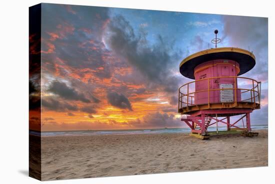 Lifeguard station on the Beach, Miami Beach, Florida, USA-null-Stretched Canvas