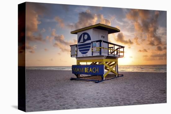 Lifeguard station on the Beach, Miami Beach, Florida, USA-null-Stretched Canvas