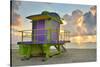 Lifeguard Station on the Beach, Miami Beach, Florida, USA-null-Stretched Canvas