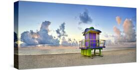 Lifeguard Station on the Beach, Miami Beach, Florida, USA-null-Stretched Canvas