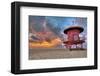 Lifeguard station on the Beach, Miami Beach, Florida, USA-null-Framed Art Print