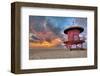 Lifeguard station on the Beach, Miami Beach, Florida, USA-null-Framed Art Print