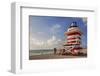 Lifeguard station on the Beach, Miami Beach, Florida, USA-null-Framed Art Print