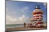 Lifeguard station on the Beach, Miami Beach, Florida, USA-null-Mounted Art Print