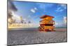 Lifeguard station on the Beach, Miami Beach, Florida, USA-null-Mounted Art Print