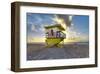 Lifeguard station on the Beach, Miami Beach, Florida, USA-null-Framed Art Print