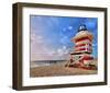 Lifeguard station on the Beach, Miami Beach, Florida, USA-null-Framed Art Print