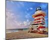 Lifeguard station on the Beach, Miami Beach, Florida, USA-null-Mounted Art Print