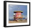 Lifeguard station on the Beach, Miami Beach, Florida, USA-null-Framed Art Print