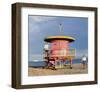 Lifeguard station on the Beach, Miami Beach, Florida, USA-null-Framed Art Print