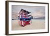 Lifeguard station on the Beach, Miami Beach, Florida, USA-null-Framed Art Print