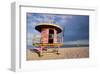 Lifeguard station on the Beach, Miami Beach, Florida, USA-null-Framed Art Print