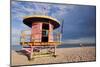 Lifeguard station on the Beach, Miami Beach, Florida, USA-null-Mounted Art Print
