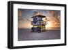 Lifeguard station on the Beach, Miami Beach, Florida, USA-null-Framed Art Print