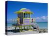 Lifeguard Station, South Beach, Miami Beach, Florida, USA-Amanda Hall-Stretched Canvas