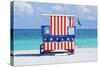 Lifeguard Station, South Beach, Miami, Florida, Usa-Marco Simoni-Stretched Canvas