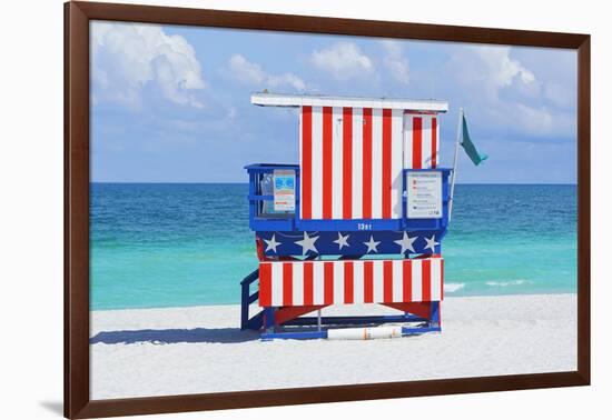 Lifeguard Station, South Beach, Miami, Florida, Usa-Marco Simoni-Framed Photographic Print