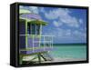 Lifeguard Tower Along South Beach-James Randklev-Framed Stretched Canvas