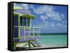 Lifeguard Tower Along South Beach-James Randklev-Framed Stretched Canvas