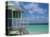 Lifeguard Tower Along South Beach-James Randklev-Stretched Canvas
