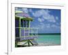 Lifeguard Tower Along South Beach-James Randklev-Framed Photographic Print