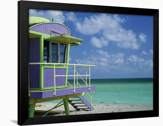 Lifeguard Tower Along South Beach-James Randklev-Framed Photographic Print