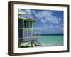 Lifeguard Tower Along South Beach-James Randklev-Framed Photographic Print