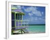 Lifeguard Tower Along South Beach-James Randklev-Framed Photographic Print