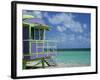 Lifeguard Tower Along South Beach-James Randklev-Framed Photographic Print