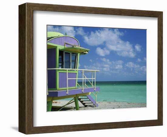 Lifeguard Tower Along South Beach-James Randklev-Framed Photographic Print